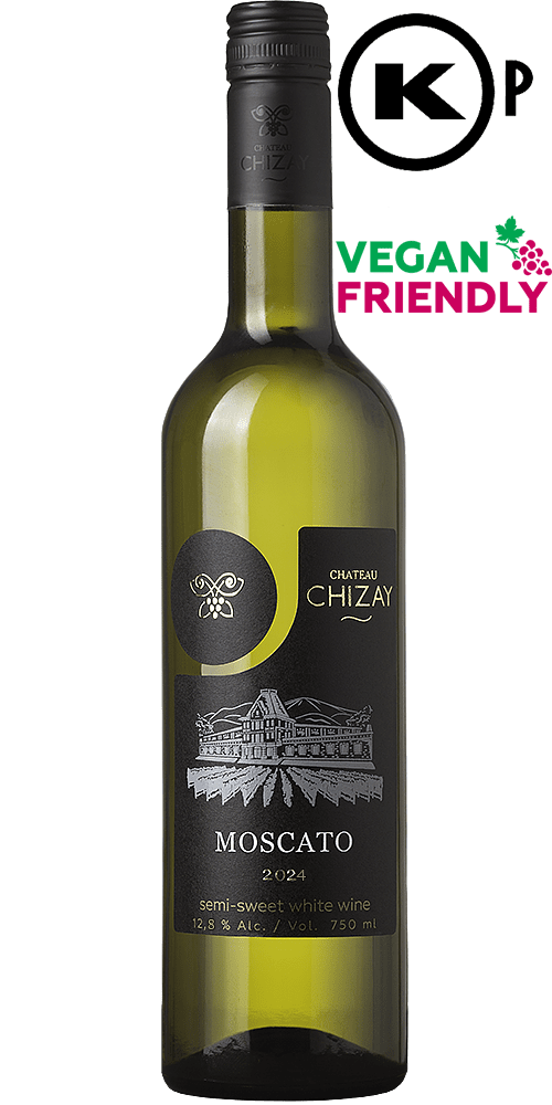Купити онлайн напівсолодке біле кошерне мускатне вино MOSCATO